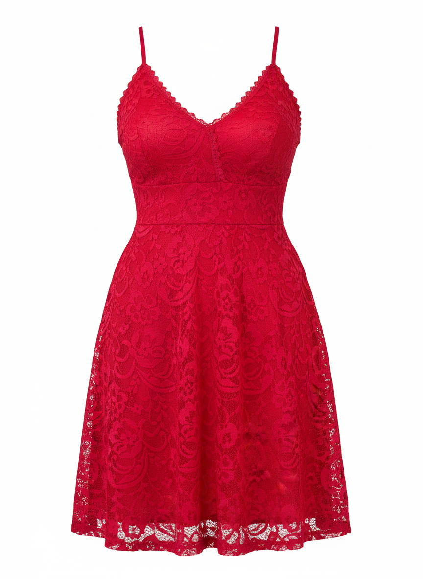 VESTIDO CORTO ROJO 3685