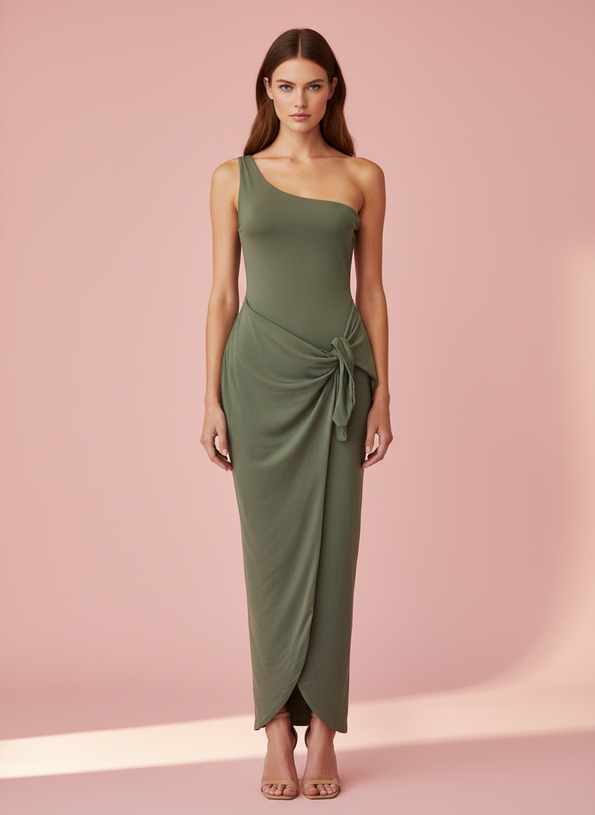 VESTIDO LARGO VERDE MILITAR 4701