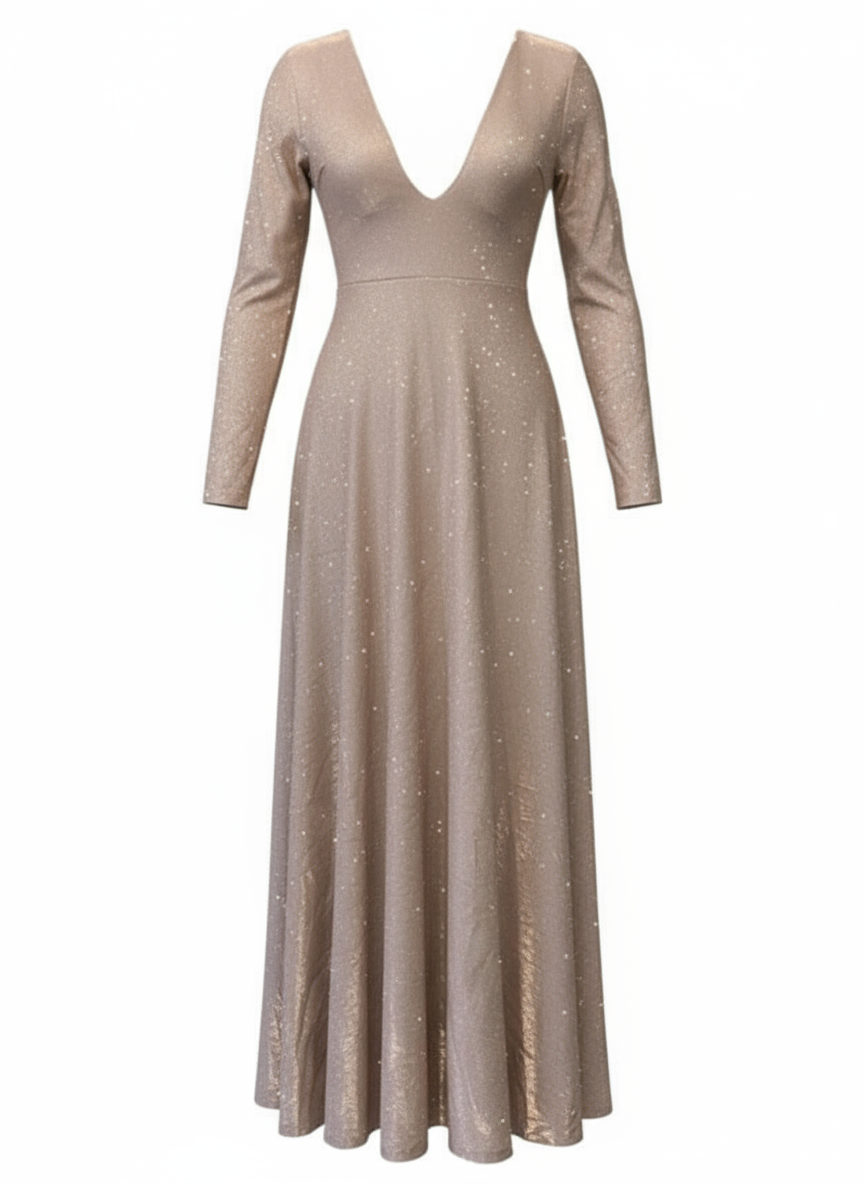 VESTIDO LARGO CHAMPAGNE 8812