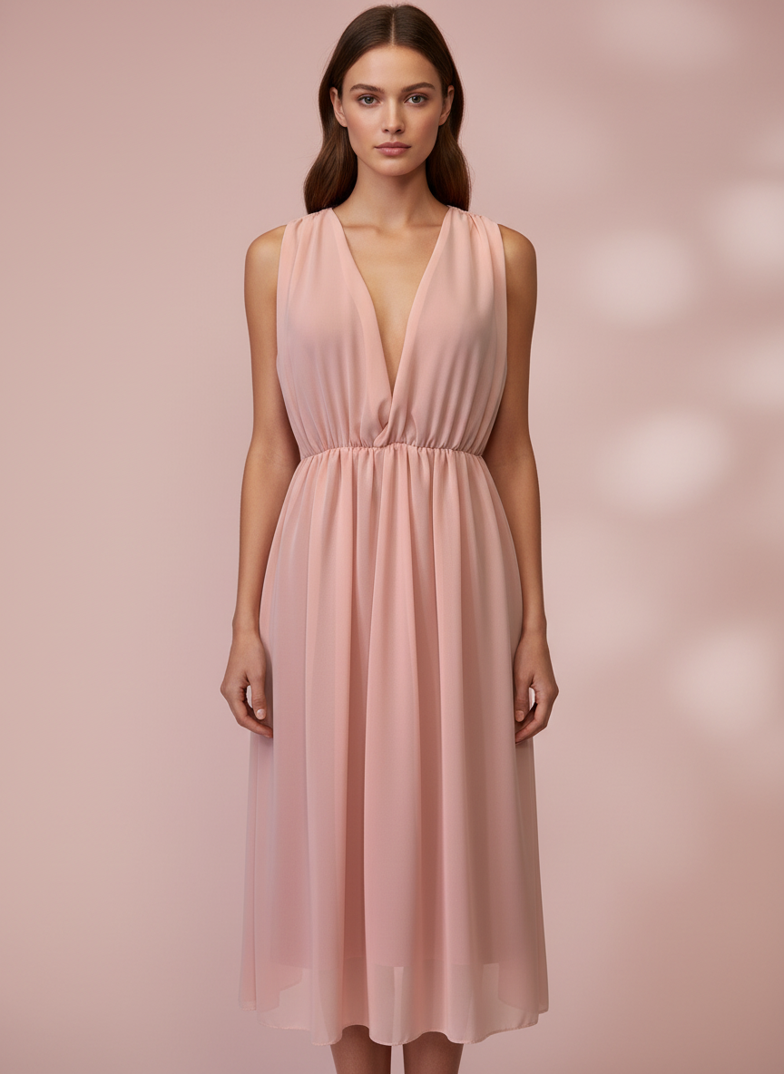 VESTIDO CORTO ROSA BEBÉ 3873