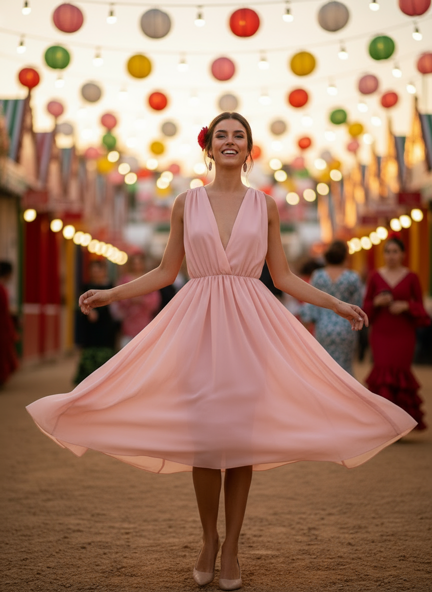 VESTIDO CORTO ROSA NUDE 3873