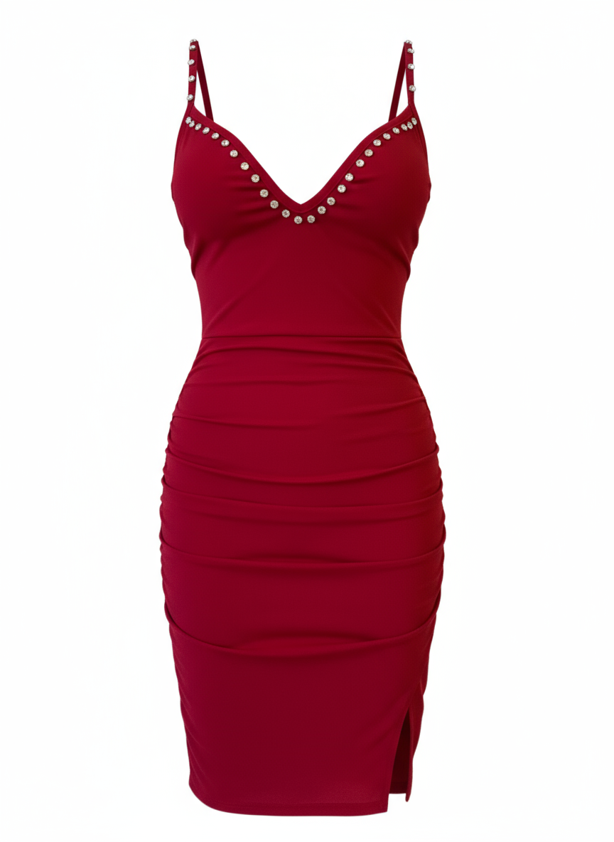 VESTIDO CORTO ROJO INDIO 23644