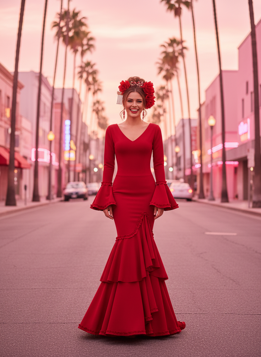 TRAJE FLAMENCA ROJO EMMA WU DESIGN X FLAMENCA EM229