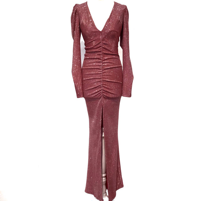 VESTIDO LARGO ROJO 8815