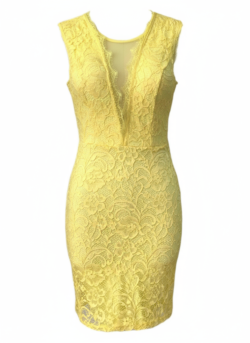 VESTIDO CORTO AMARILLO 3409
