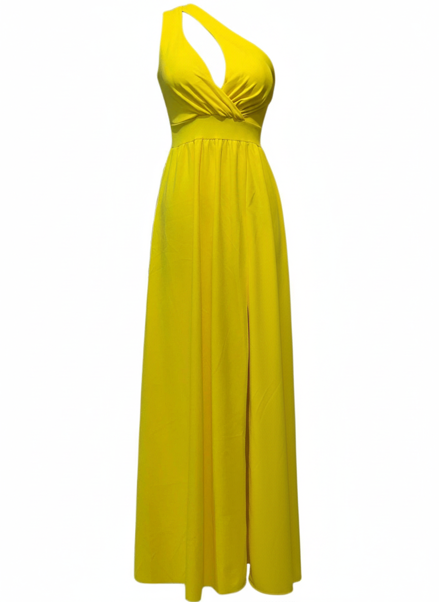 VESTIDO LARGO AMARILLO MANGO 23419