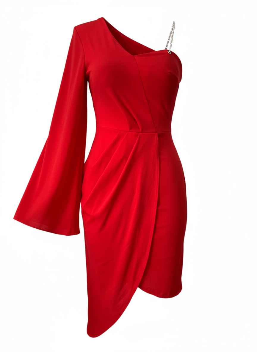 VESTIDO CORTO ROJO 25406