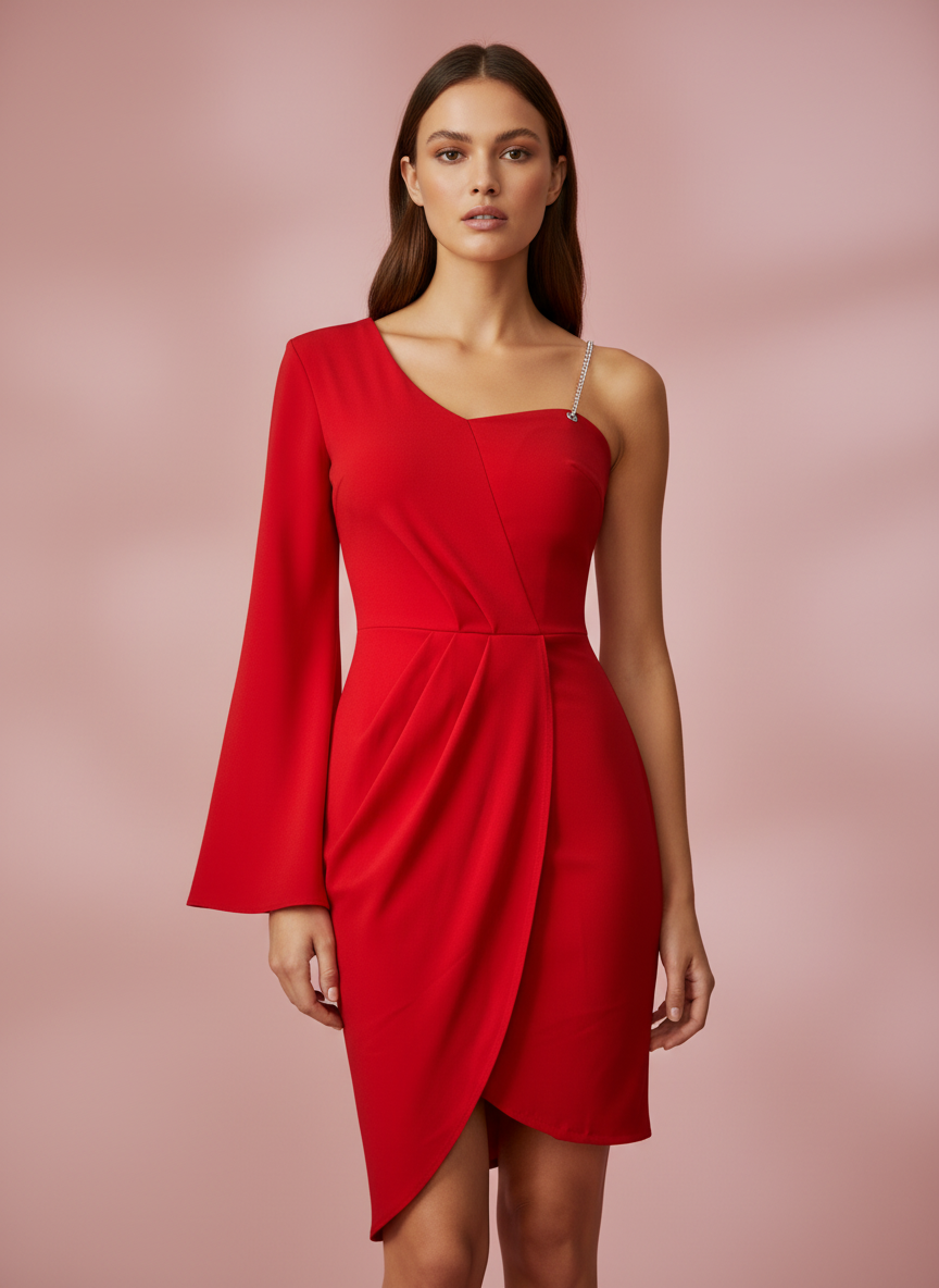 VESTIDO CORTO ROJO 25406