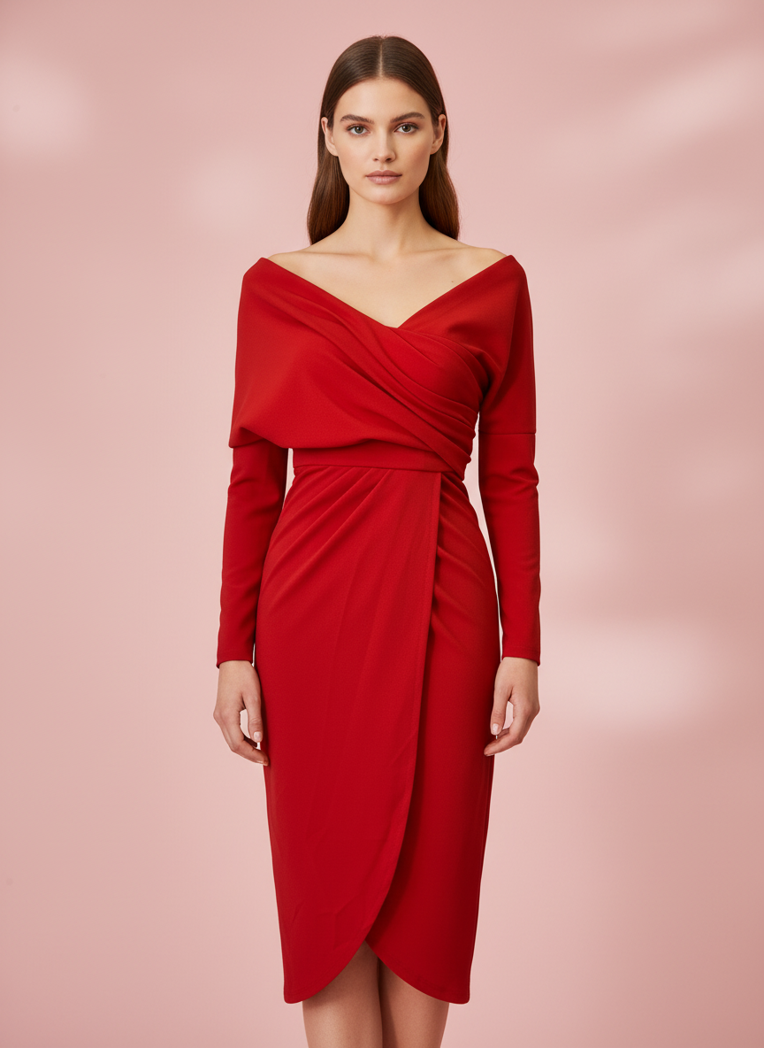 SHORT RED DRESS 21174