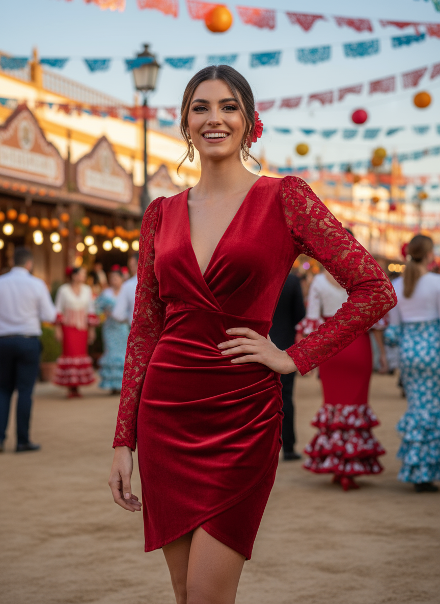 VESTIDO CORTO ROJO INDIO 4488
