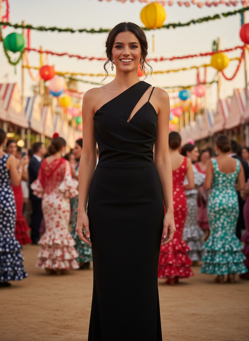 VESTIDO LARGO NEGRO 22818