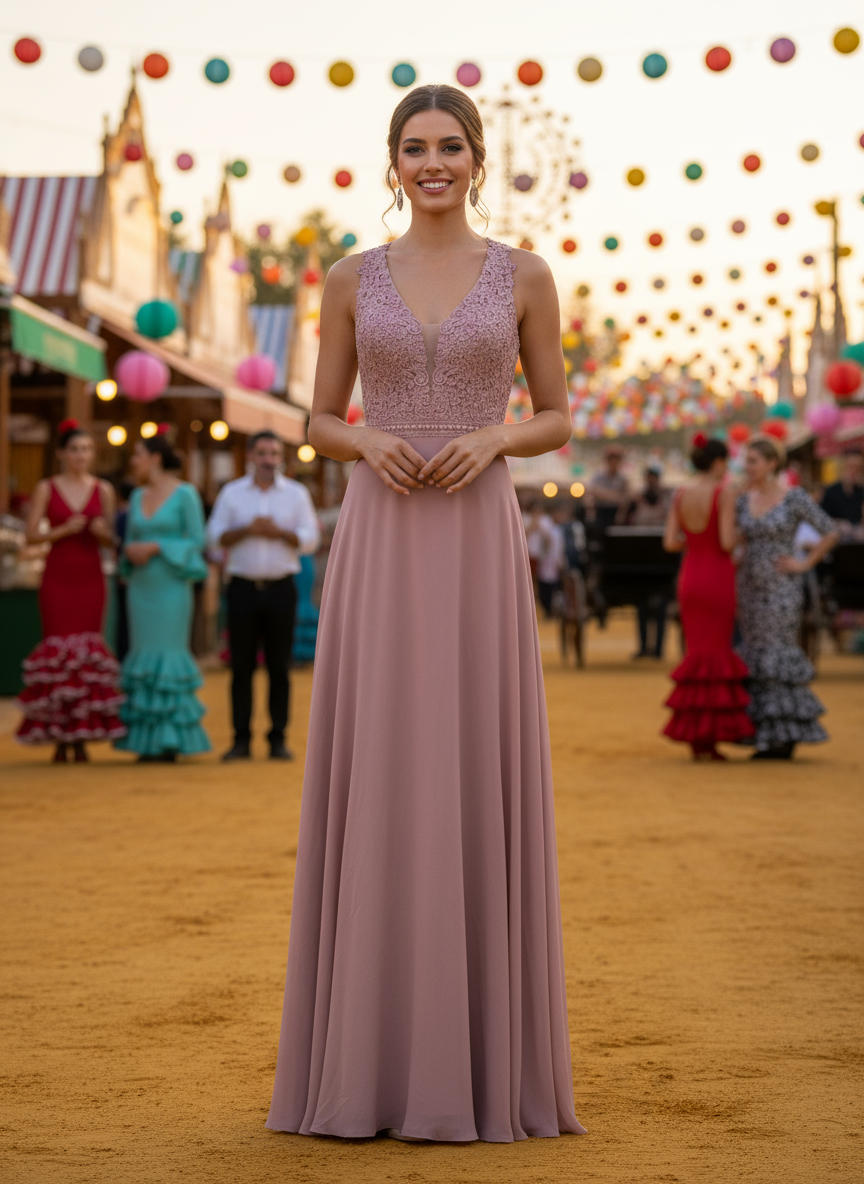 NUDE PINK LONG DRESS 9192