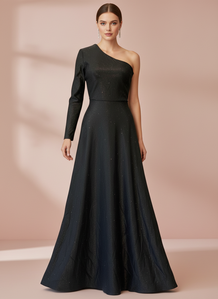 LONG BLACK DRESS 14273