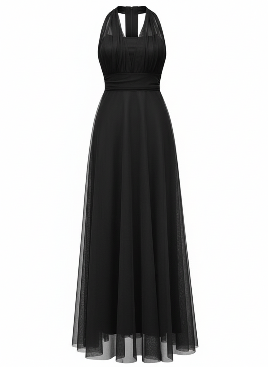 VESTIDO LARGO NEGRO 3776