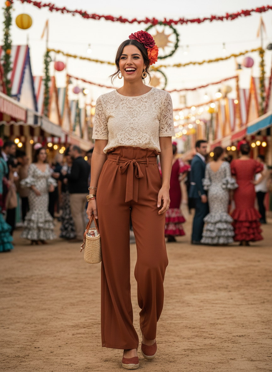 PANTALÓN PALAZZO TEJA 2451