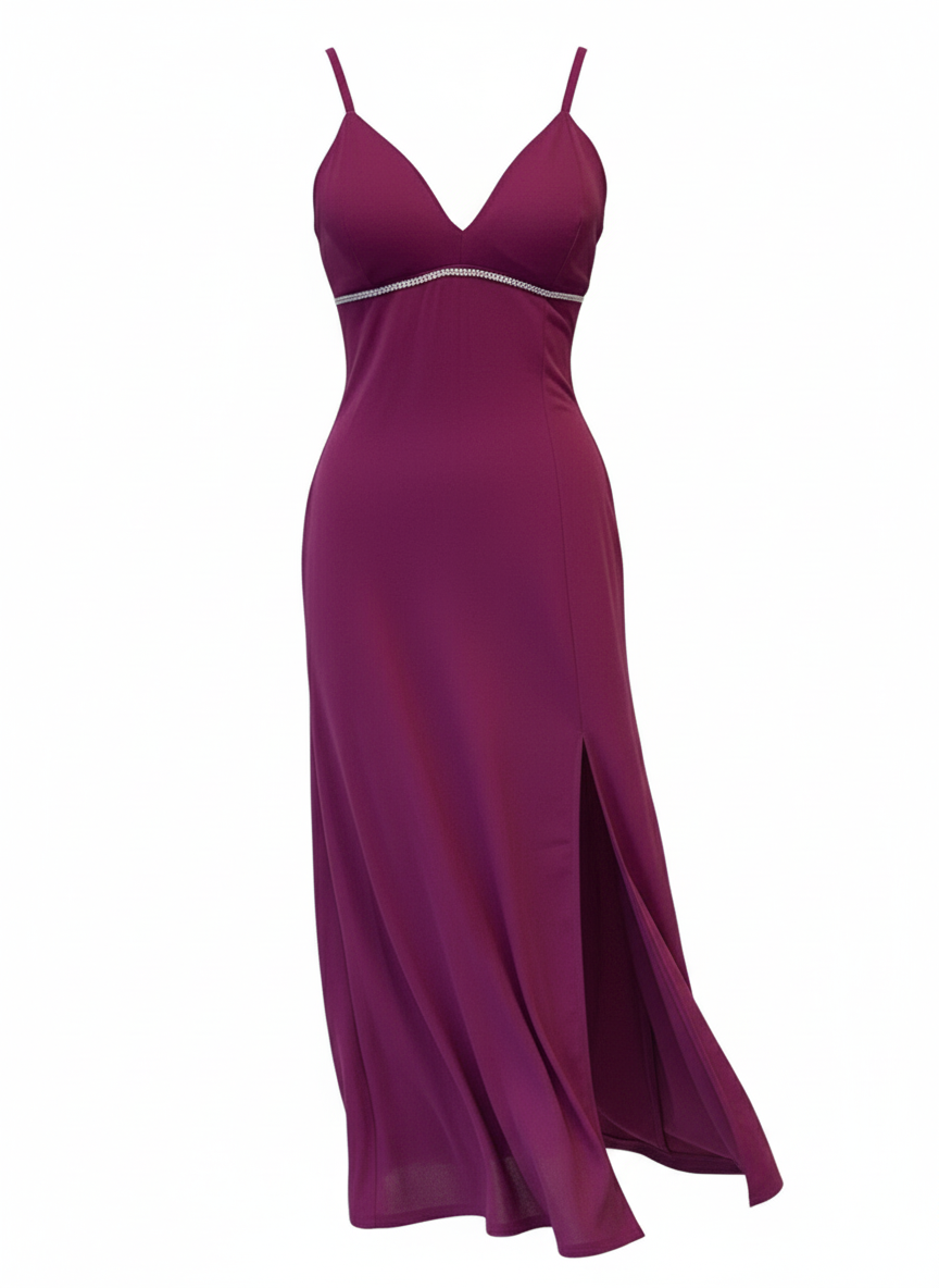 VESTIDO CORTO BERENJENA 25206