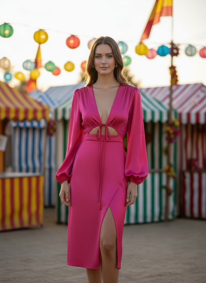 VESTIDO CORTO FUCSIA 51039