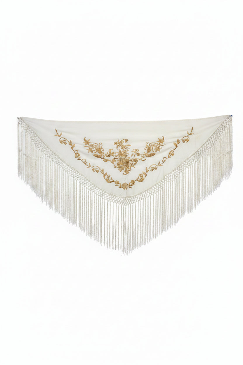 Triangular Shawl 150cm mt22a-04beigecondorado