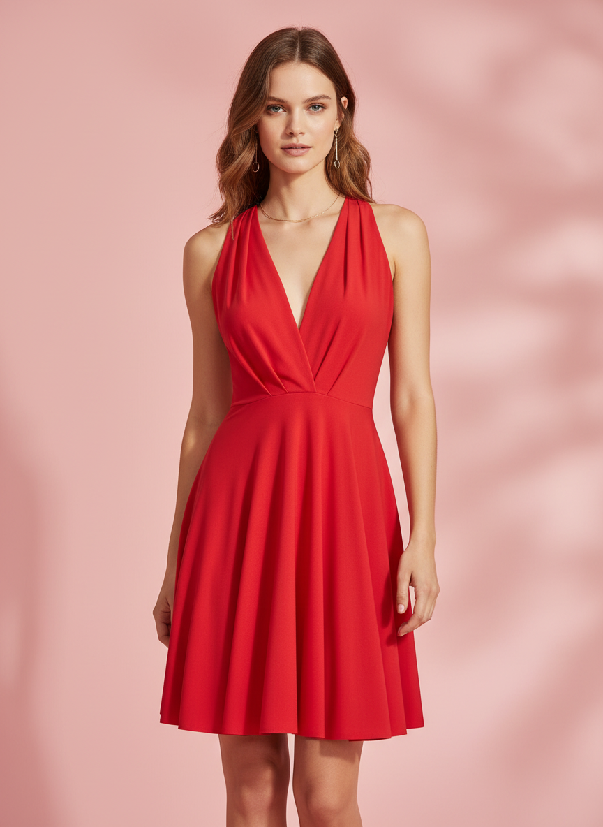 VESTIDO CORTO ROJO 3246