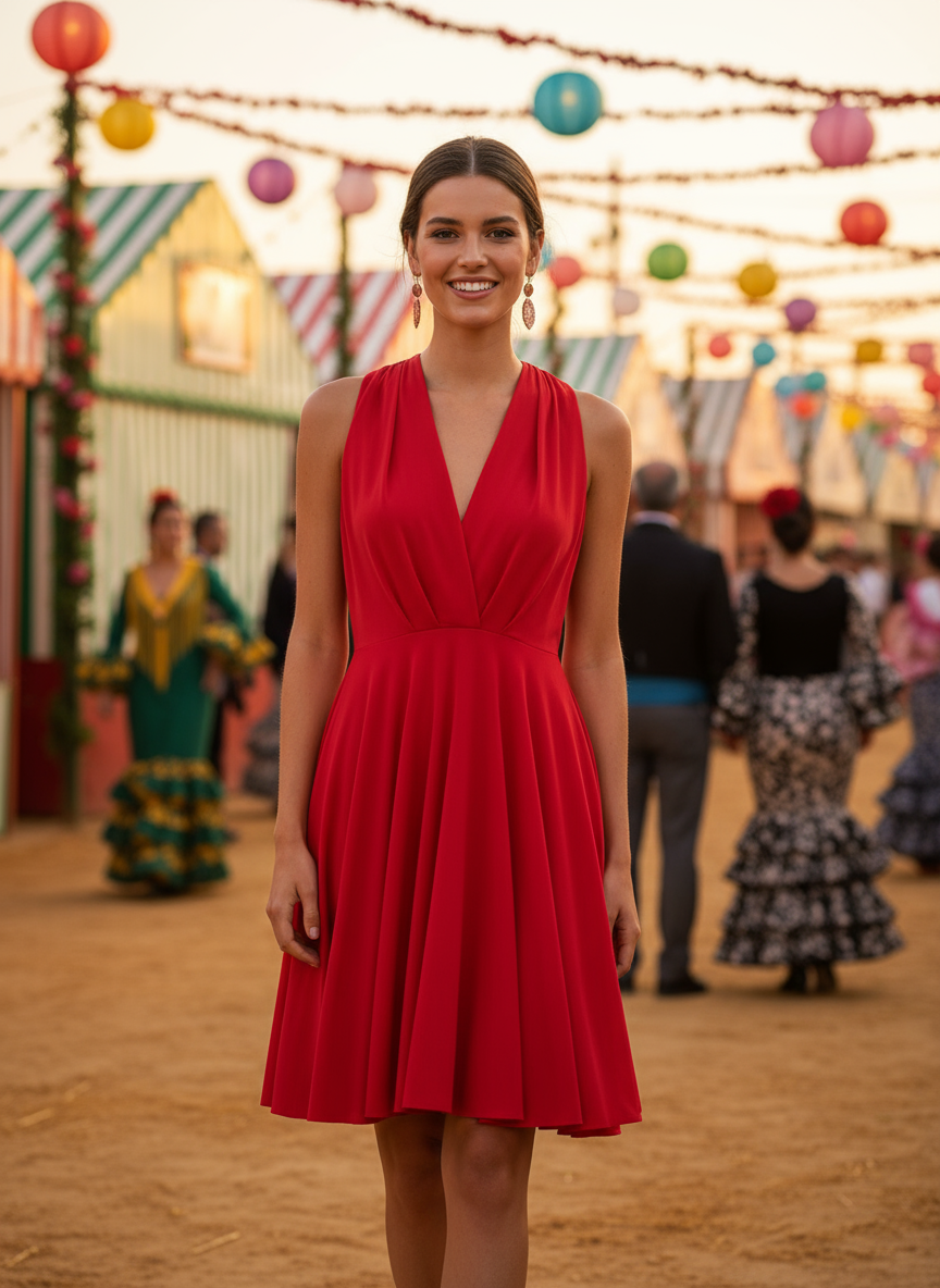 VESTIDO CORTO ROJO 3246