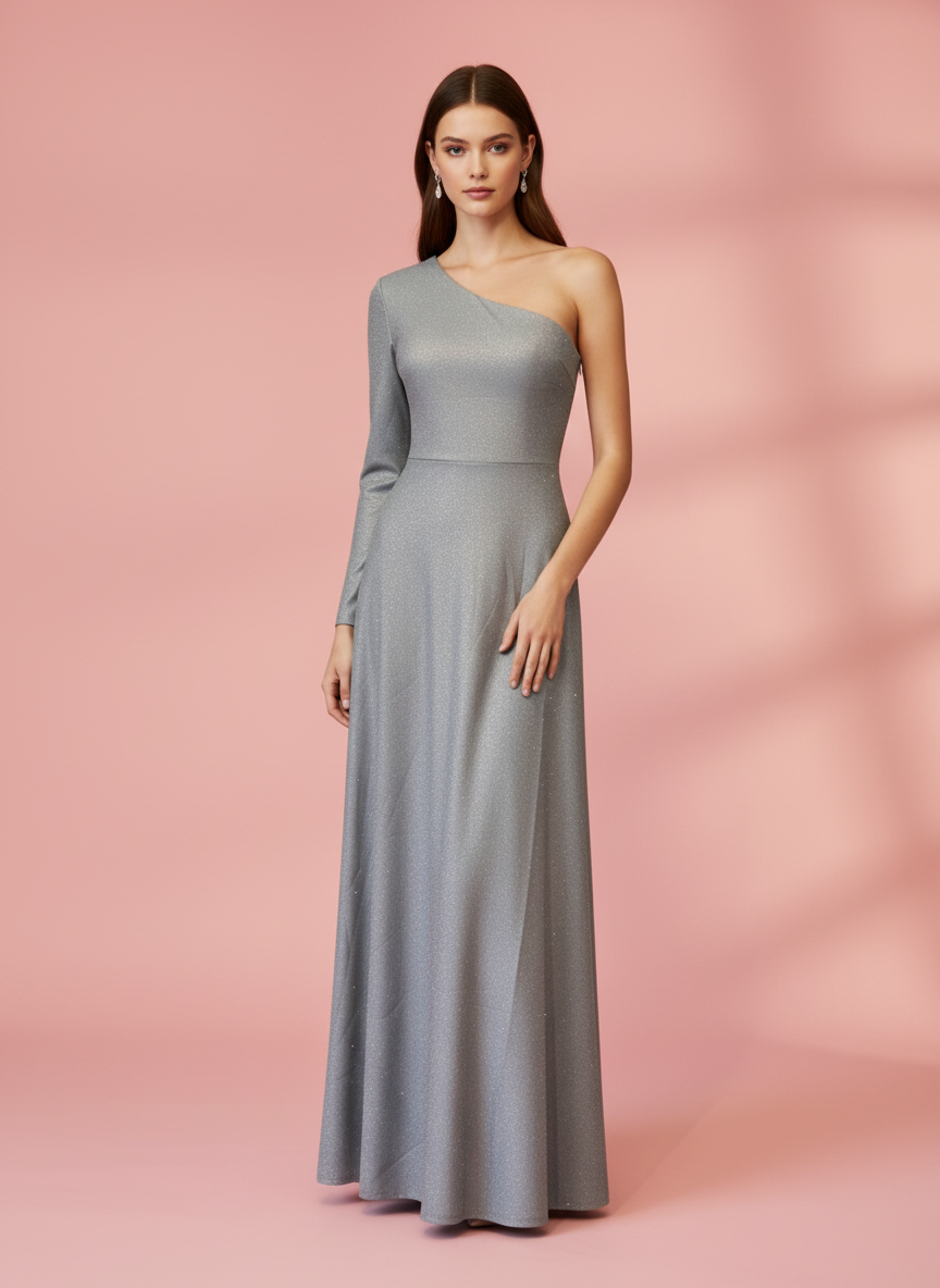 VESTIDO LARGO GRIS CLARO 14273