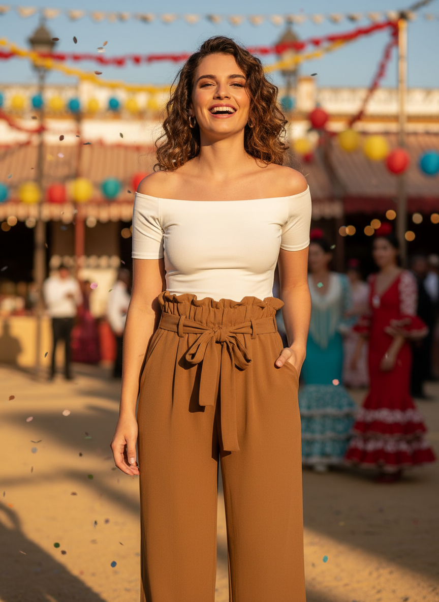 PANTALÓN PALAZZO MARRÓN 2451