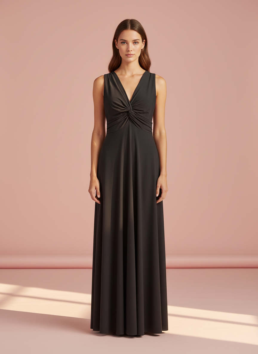 VESTIDO LARGO NEGRO 7068