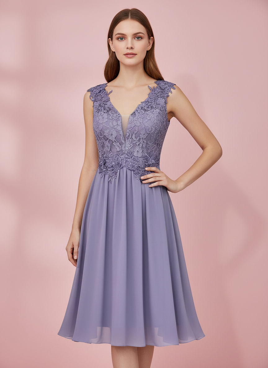VESTIDO CORTO LILA MALVA 6331
