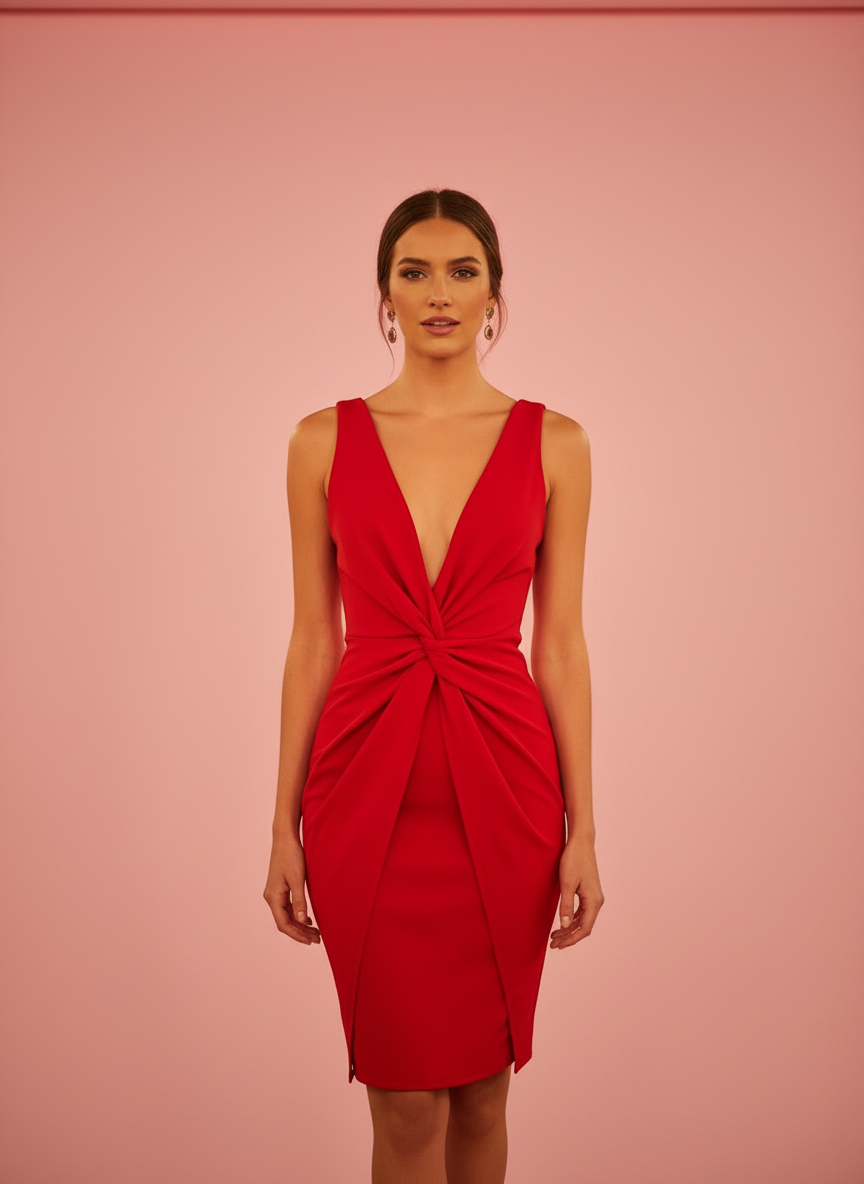 VESTIDO CORTO ROJO 23438