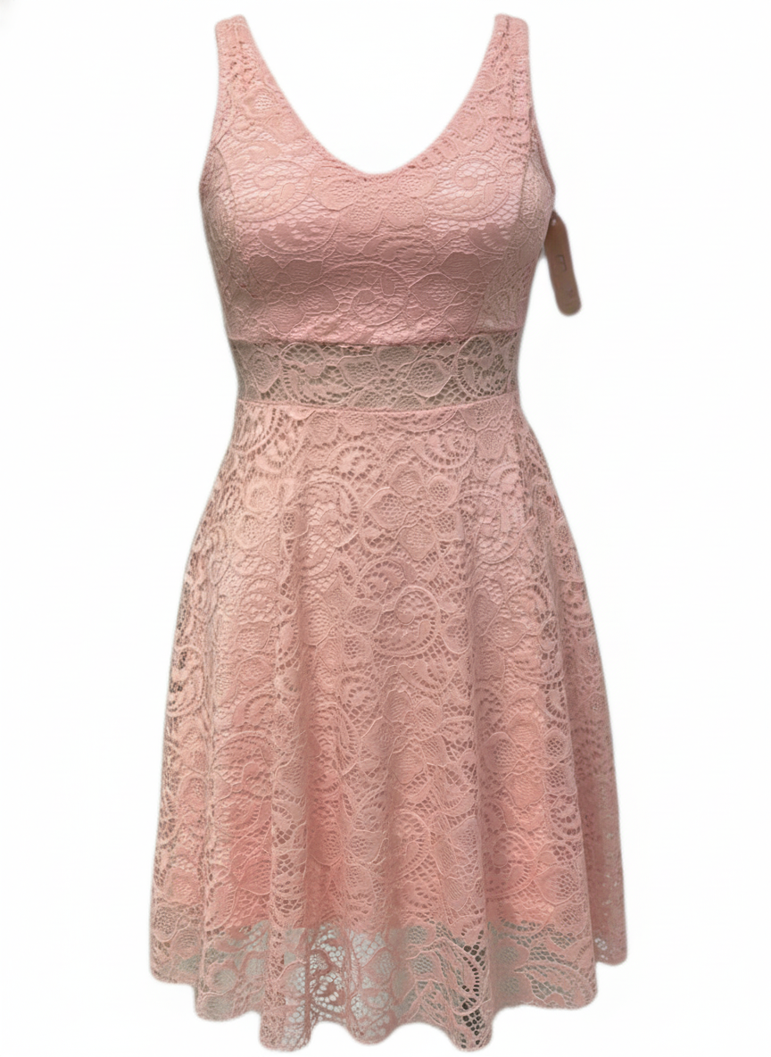 VESTIDO CORTO ROSA 2623