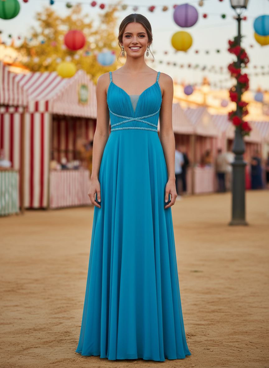 LIGHT GREENISH LONG DRESS 7011